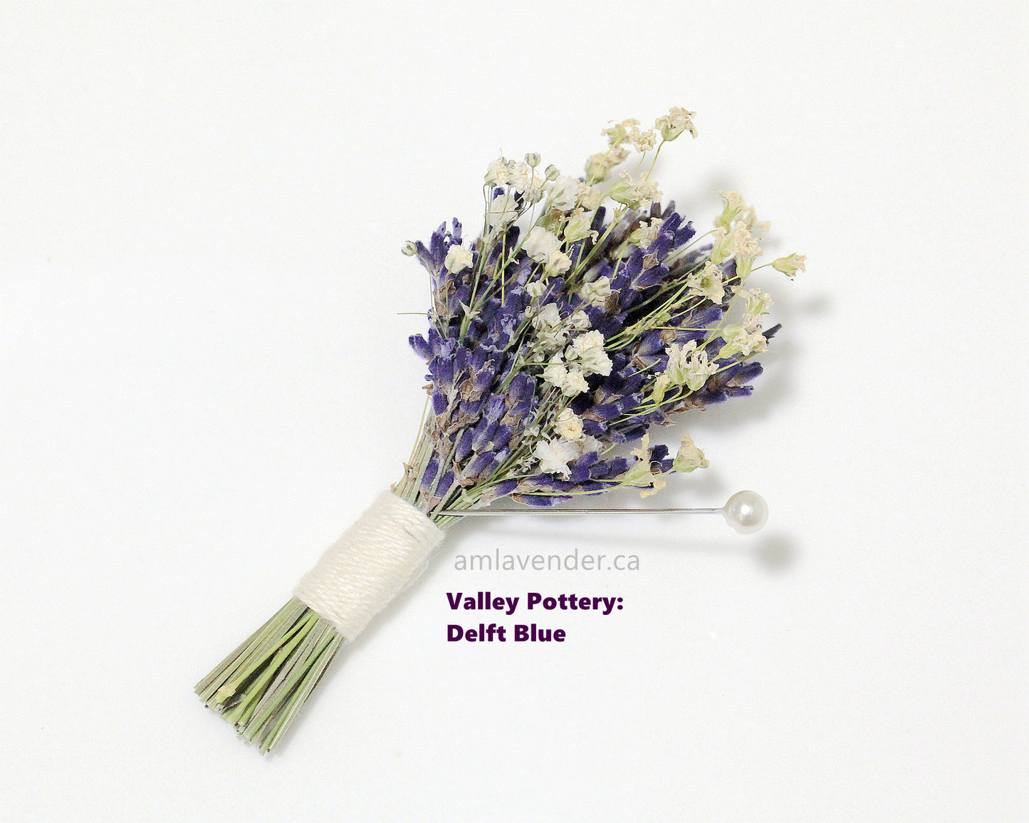 Boutonniere / Corsage : Valley Pottery: Delft Blue | AM Lavender