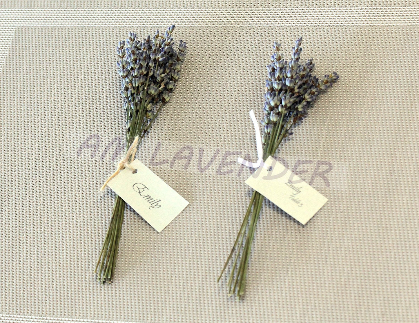 Lavender Wedding Place Setting, Personalized Name Place, dried flower place card, Wedding Favor
