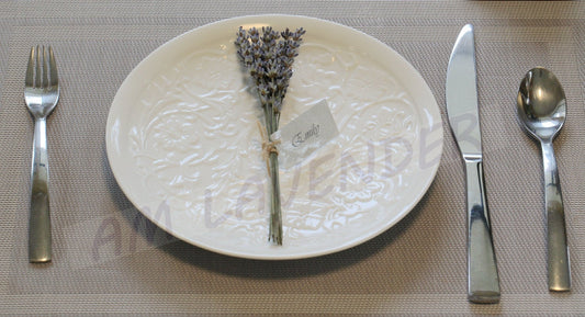 Lavender Wedding Place Setting, Personalized Name Place, dried flower place card, Wedding Favor