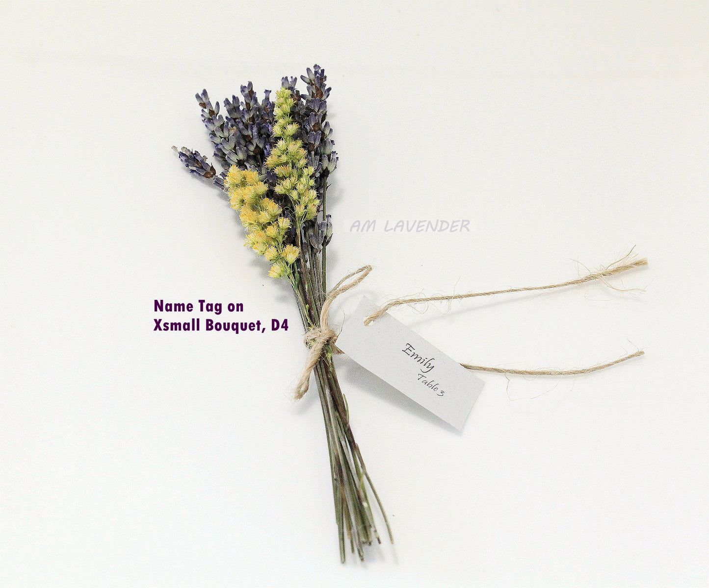 Lavender Wedding Place Setting, Personalized Name Place, dried flower place card, Wedding Favor