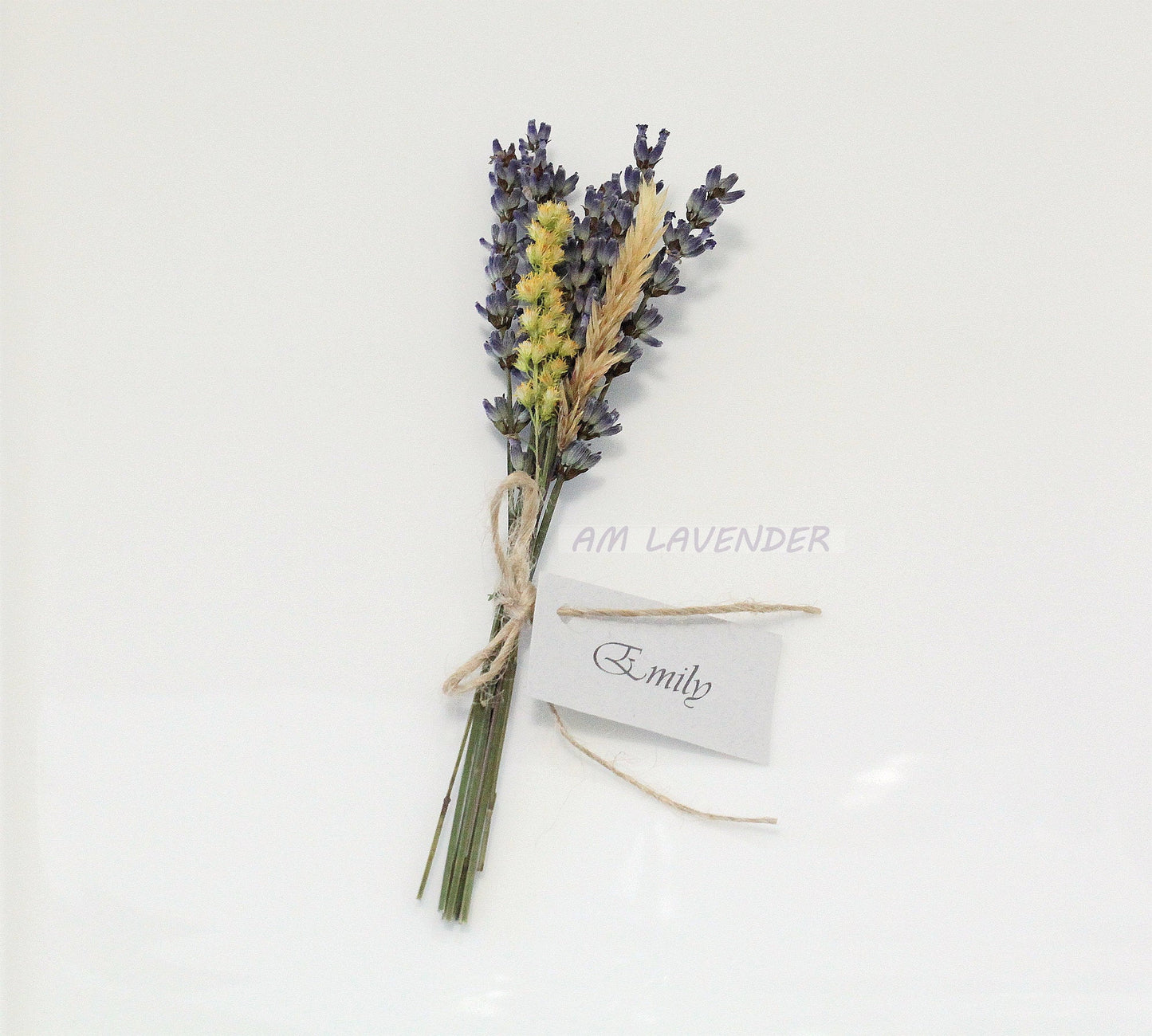 Lavender Wedding Place Setting, Personalized Name Place, dried flower place card, Wedding Favor