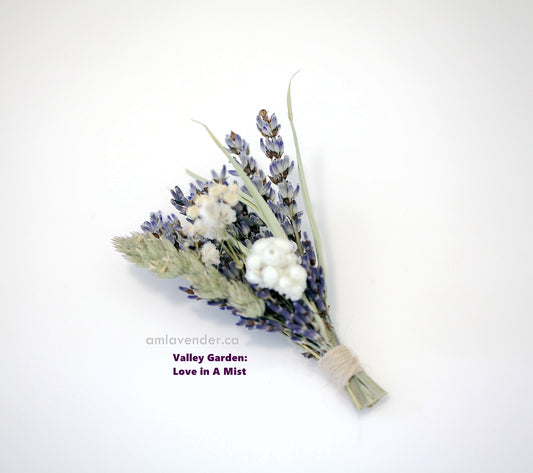 Boutonniere / Corsage : Valley Garden - Love In A Mist | AM Lavender