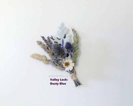 Boutonniere / Corsage : Valley Loch - Dusty Blue | AM Lavender