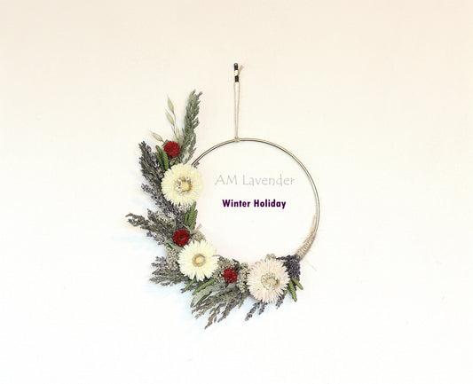 Dried Flower Wreath: Winter Holiday | AM Lavender